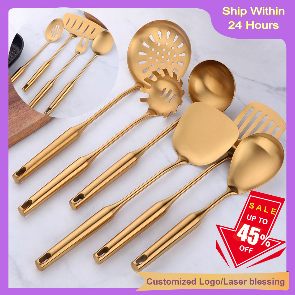 Kitchen Gadgets Gold - Utensílios de cozinha de aço inoxidável,