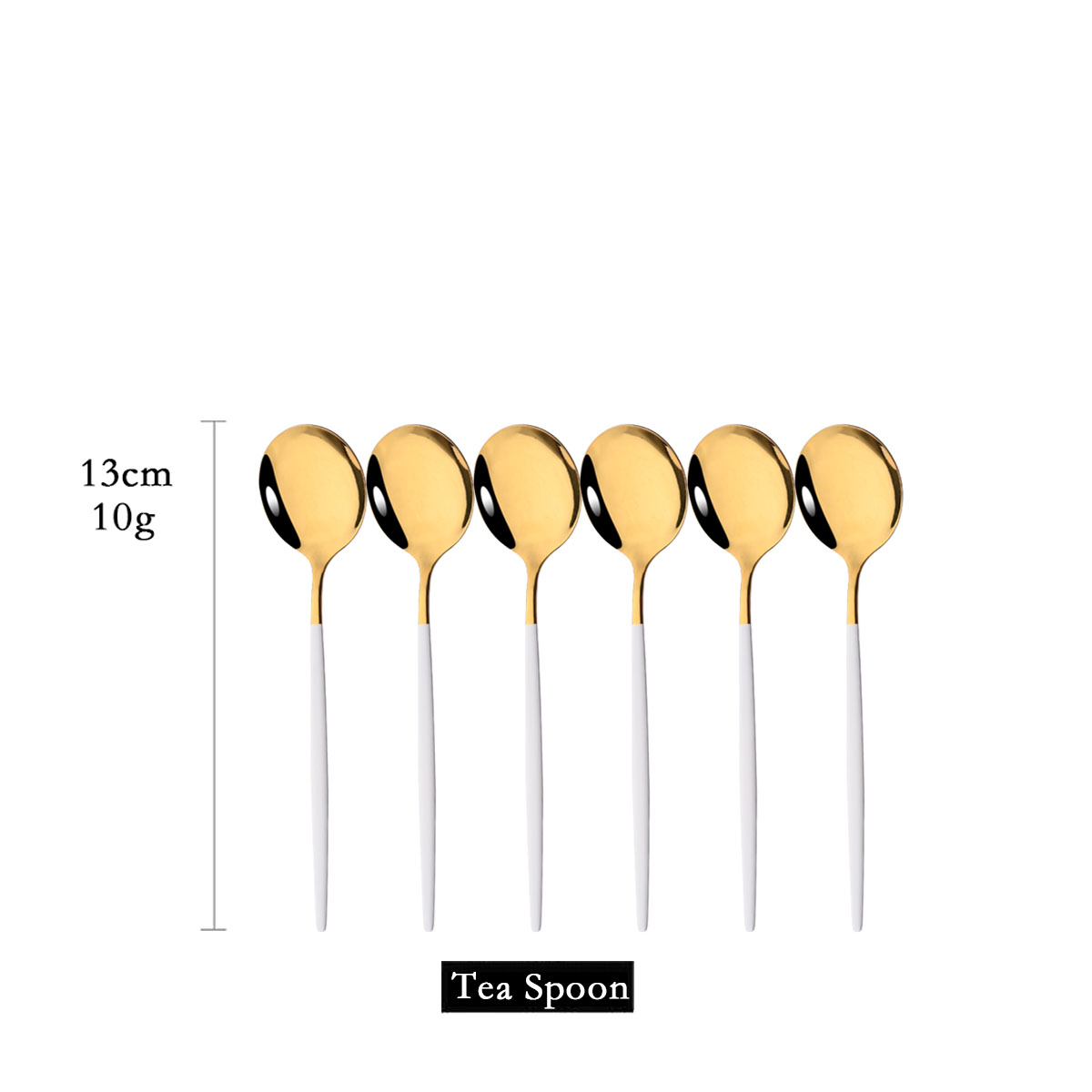 Kitchen Gadgets Gold - 6 pçs espelho branco ouro colher
