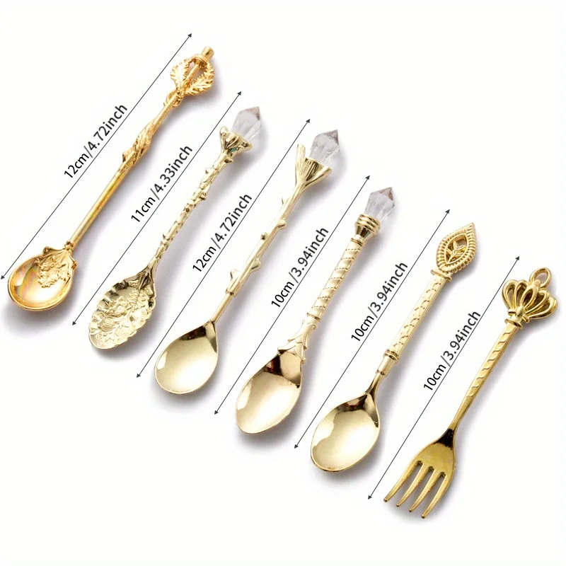 6 pçs vintage colheres garfo e - Kitchen Gadgets Gold avaliação e preço