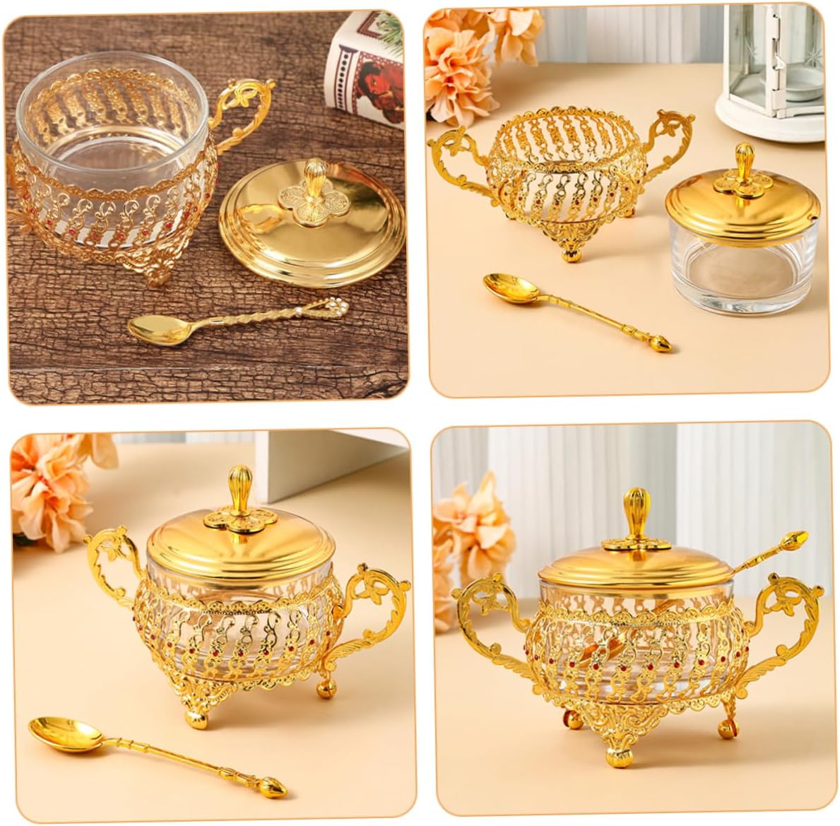 Açucareiro com tampa e colher, - Kitchen Gadgets Gold avaliação e preço